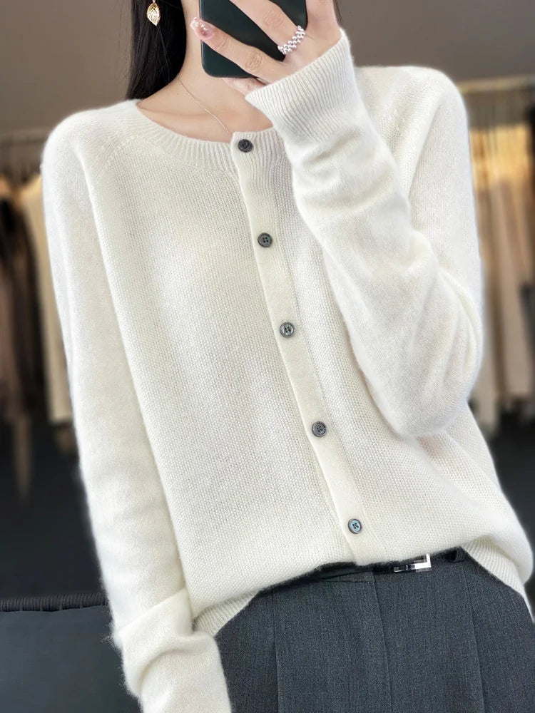 Cashmere Wool Cardigan Australian Wool Sweater Cardigans | Chuzko.com