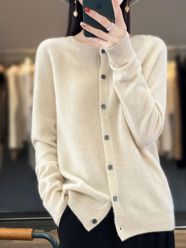 Cashmere Wool Cardigan Australian Wool Sweater Cardigans | Chuzko.com