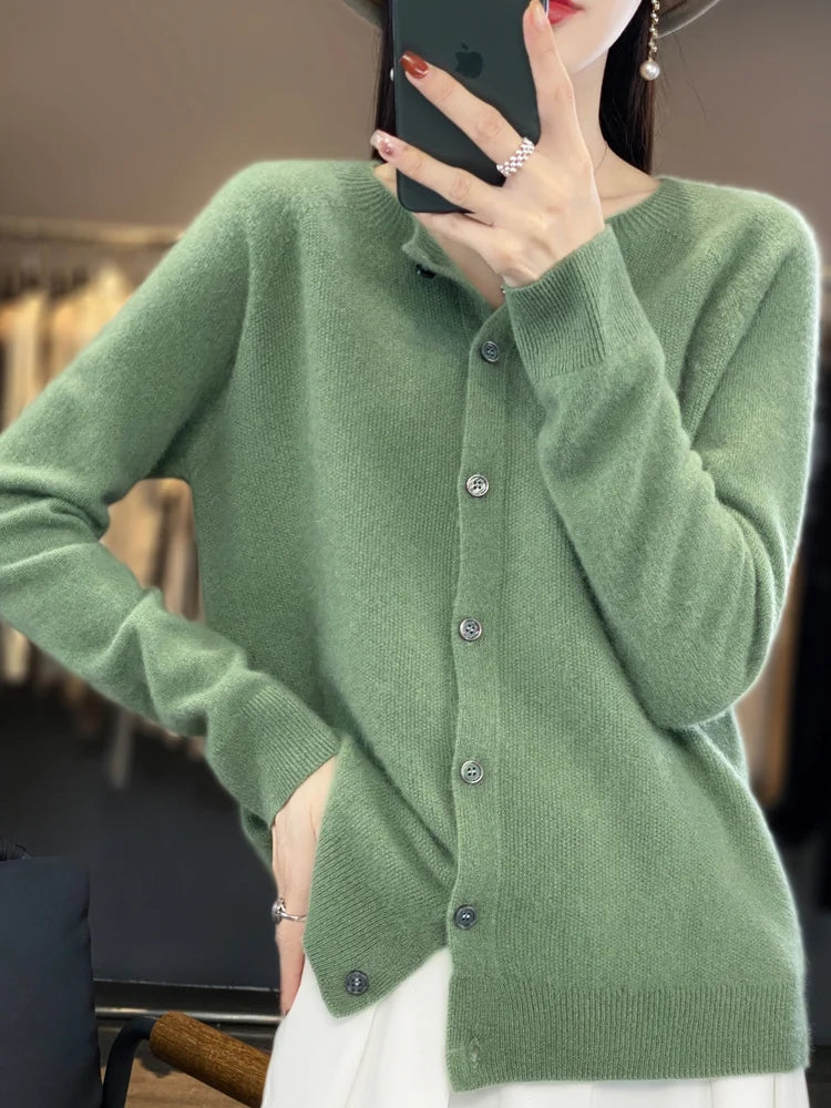 Cashmere Wool Cardigan Australian Wool Sweater Cardigans | Chuzko.com