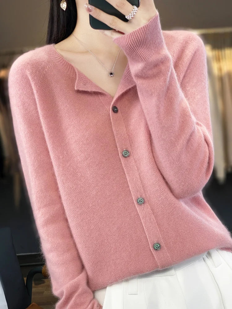 Cashmere Wool Cardigan Australian Wool Sweater Cardigans | Chuzko.com