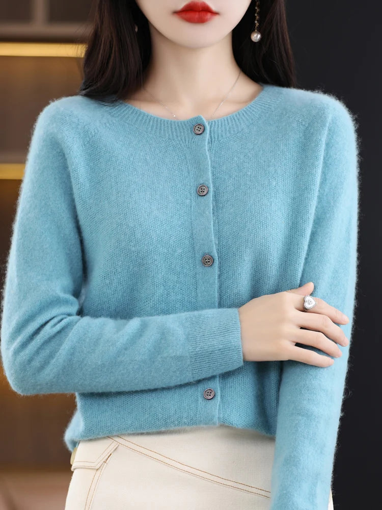 Cashmere Wool Cardigan Australian Wool Sweater Cardigans | Chuzko.com