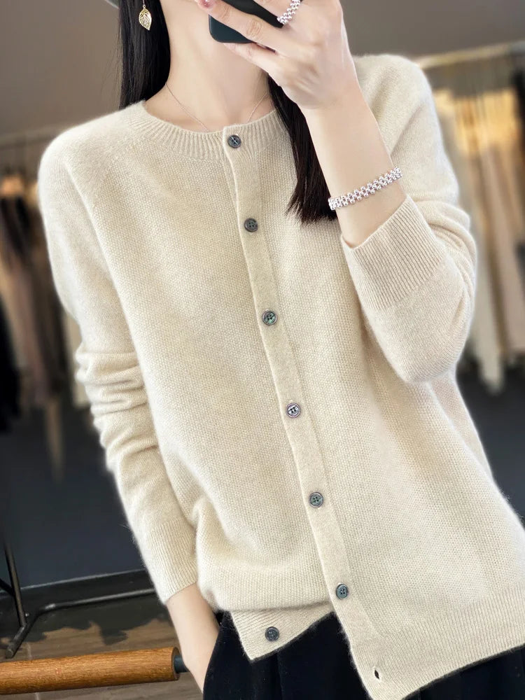 Cashmere Wool Cardigan Australian Wool Sweater Cardigans | Chuzko.com