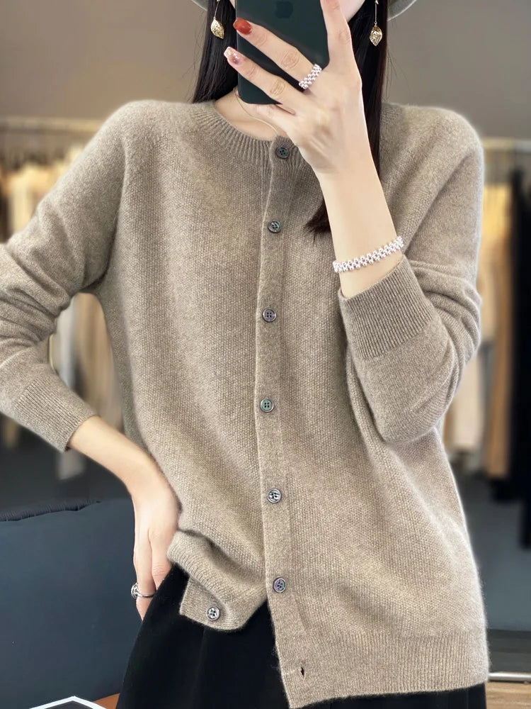 Cashmere Wool Cardigan Australian Wool Sweater Cardigans | Chuzko.com