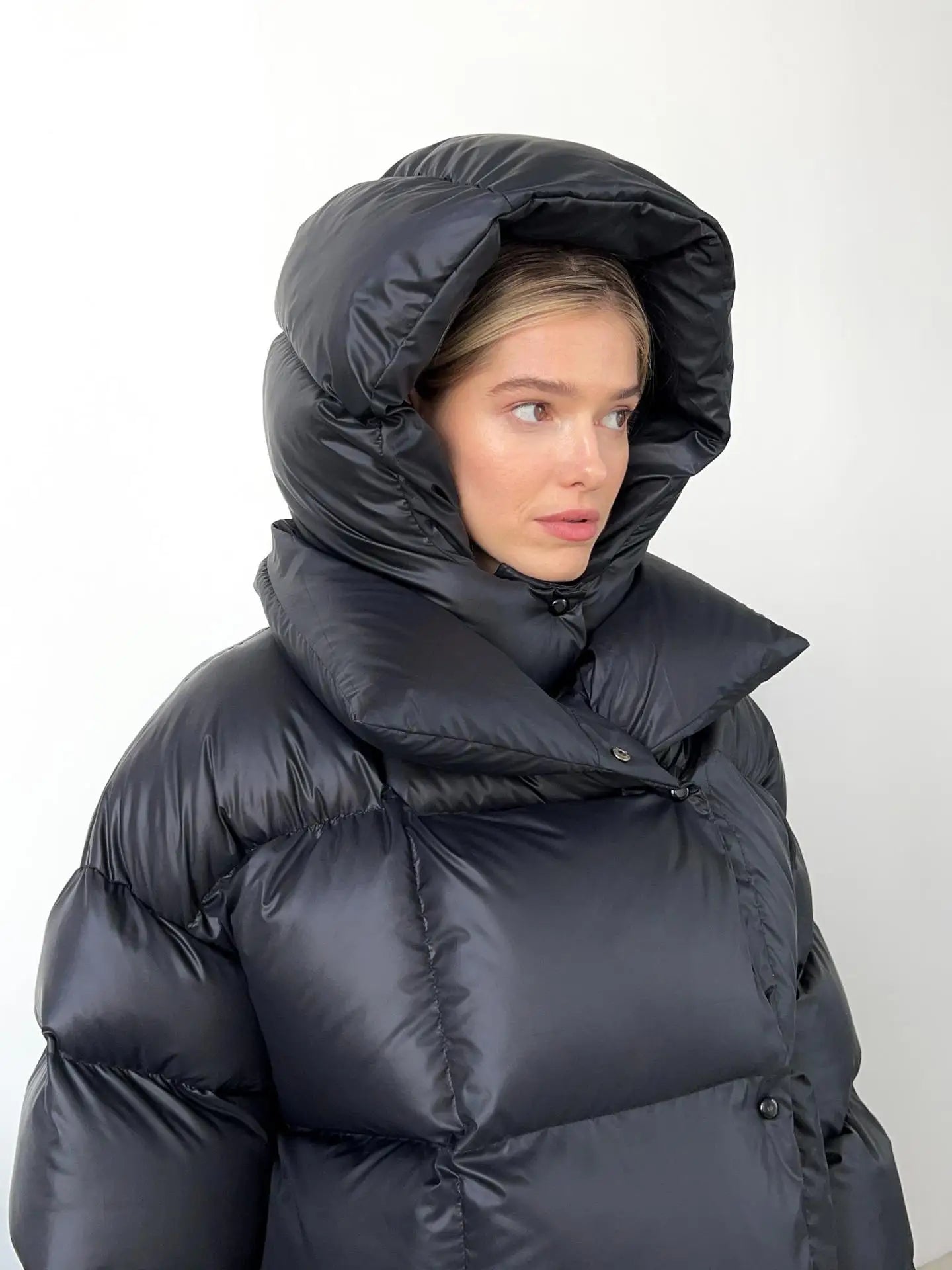 Hooded Inflated Puffer Jacket for Outdoor Winter Events Puffer | Chuzko.com