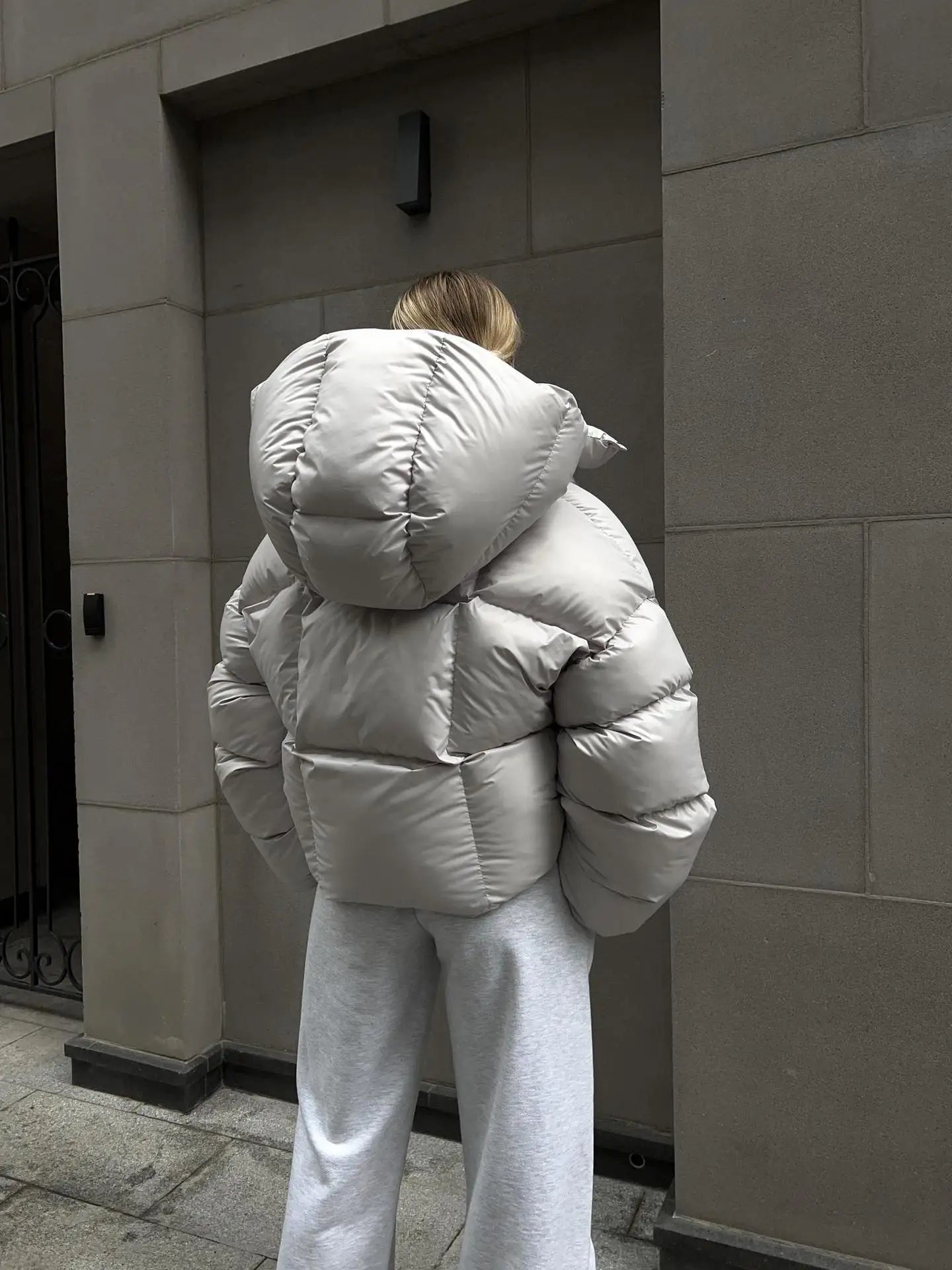 Hooded Inflated Puffer Jacket for Outdoor Winter Events Puffer | Chuzko.com