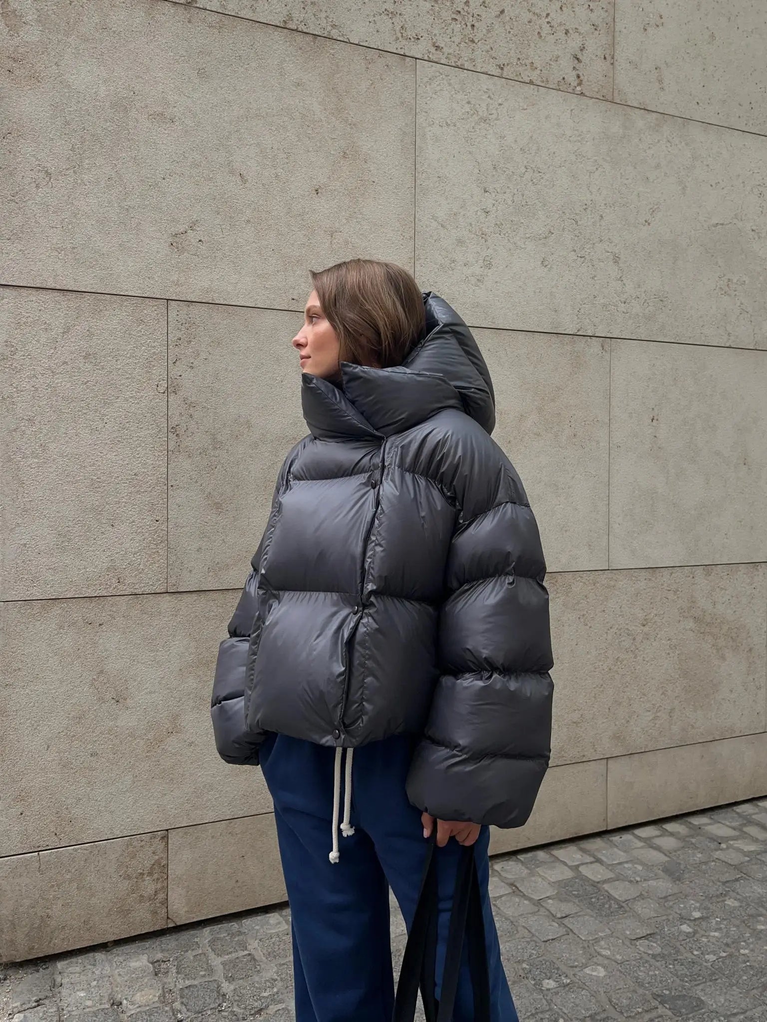 Hooded Inflated Puffer Jacket for Outdoor Winter Events Puffer | Chuzko.com