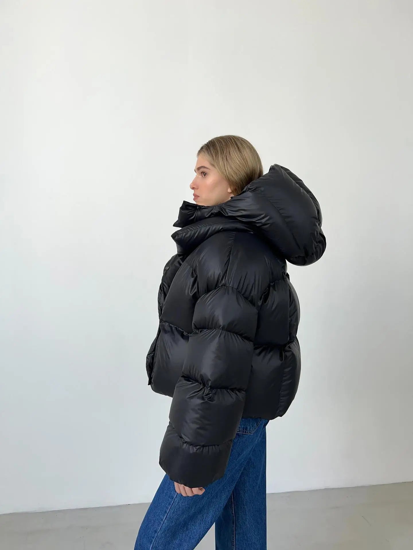 Hooded Inflated Puffer Jacket for Outdoor Winter Events Puffer | Chuzko.com