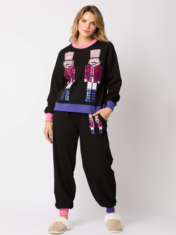 Women Christmas Loungewear Set with Sparkling Nutcracker Xmas | Chuzko.com