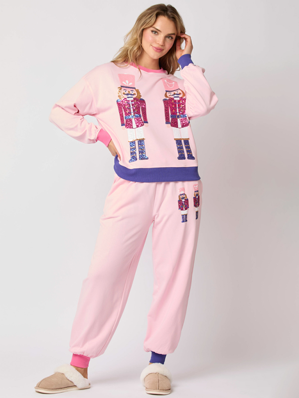 Women Christmas Loungewear Set with Sparkling Nutcracker Xmas | Chuzko.com