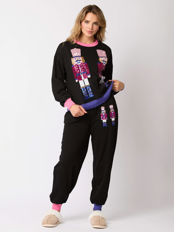 Women Christmas Loungewear Set with Sparkling Nutcracker Xmas | Chuzko.com