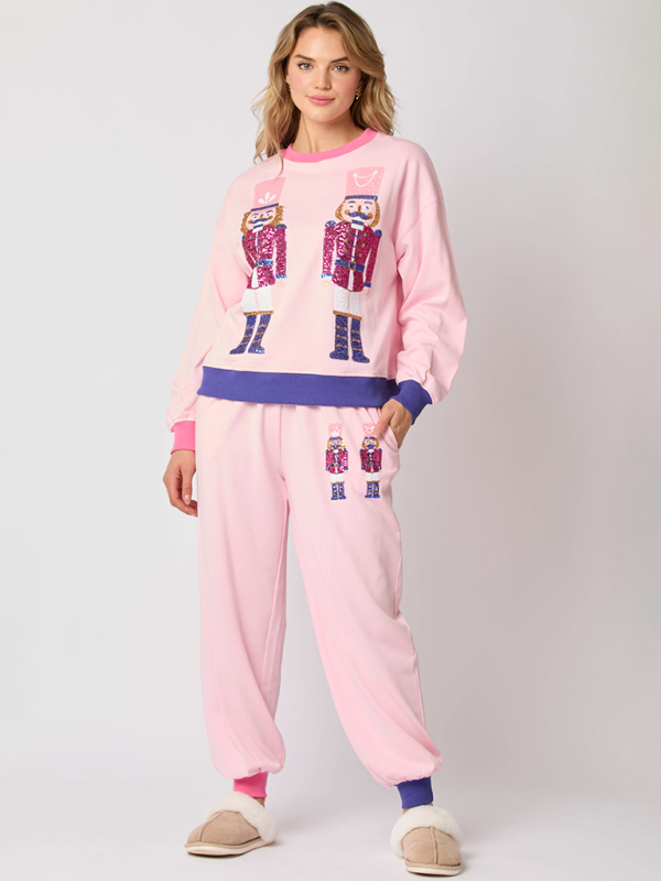 Women Christmas Loungewear Set with Sparkling Nutcracker Xmas | Chuzko.com