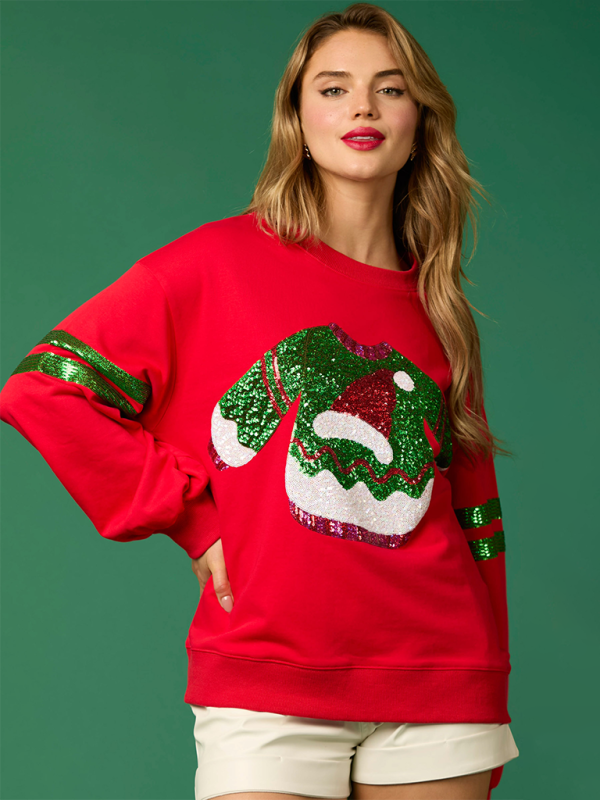 Christmas Elf Sparkle Sweatshirt for Women Sweatshirts | Chuzko.com