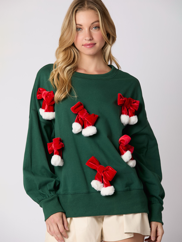 Christmas Sweatshirt Santa Hat Pullover for Women	