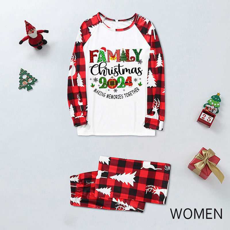 Women's Christmas Pajama Set - Moose & Plaid Holiday Wear	