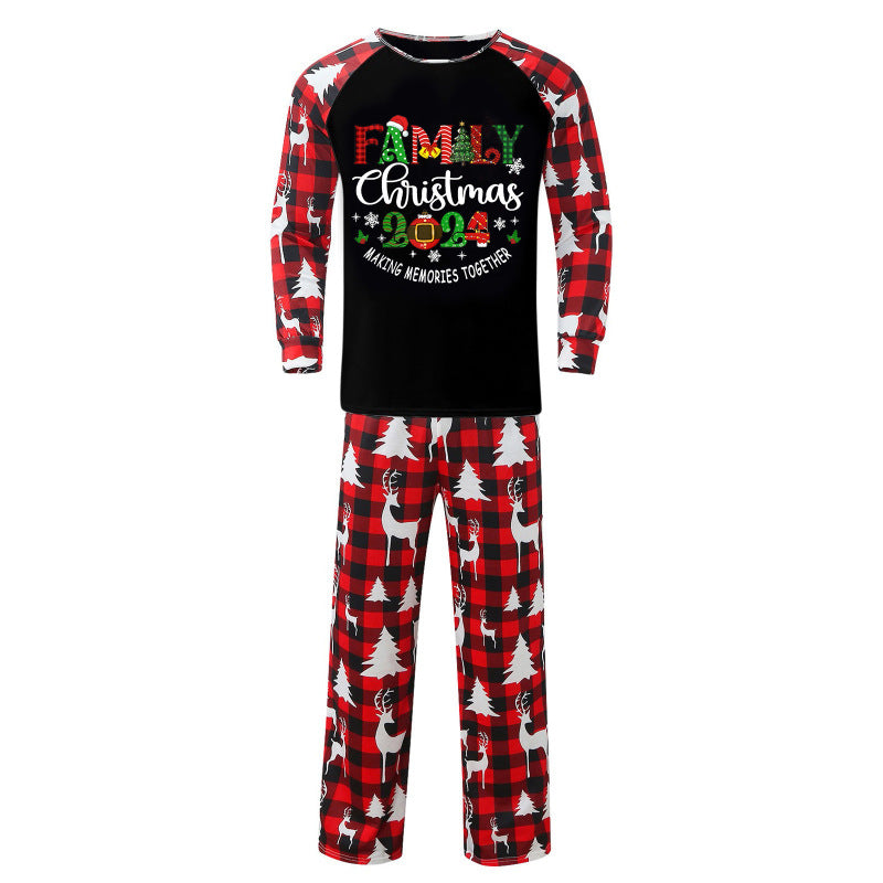 Men’s Christmas Pajama Set - Reindeer Plaid PJs 2024	