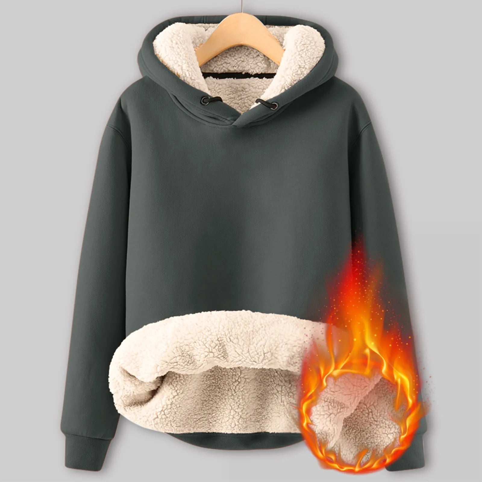 Fleece Hoodie Plush Winter Pullover for Women Pullover Hoodies | Chuzko.com