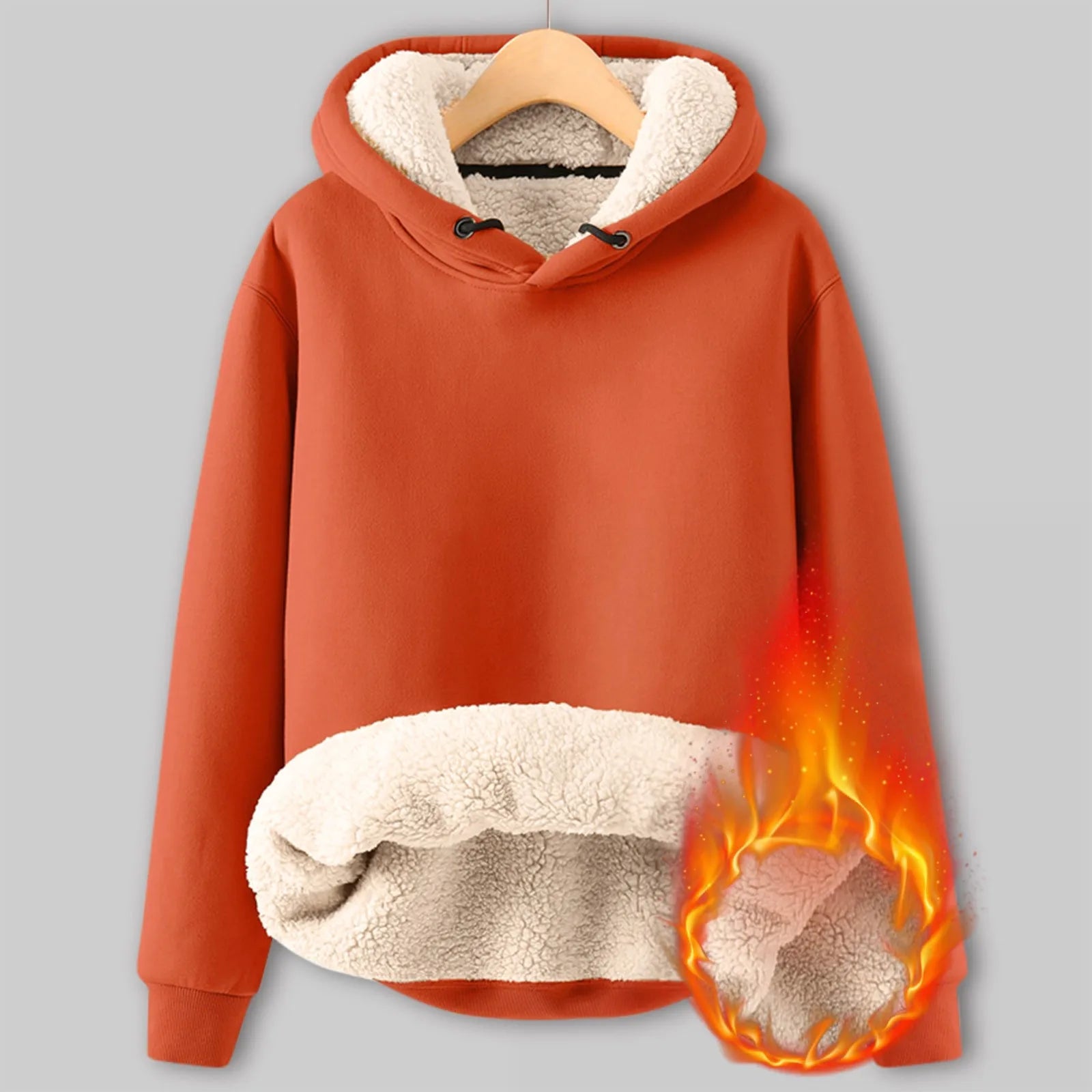 Fleece Hoodie Plush Winter Pullover for Women Pullover Hoodies | Chuzko.com