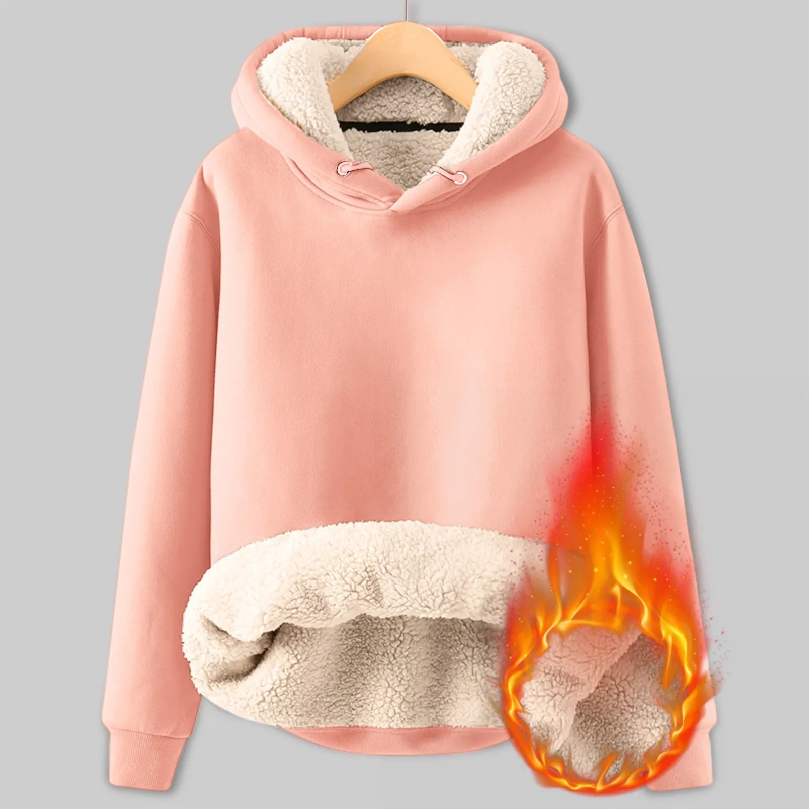 Fleece Hoodie Plush Winter Pullover for Women Pullover Hoodies | Chuzko.com