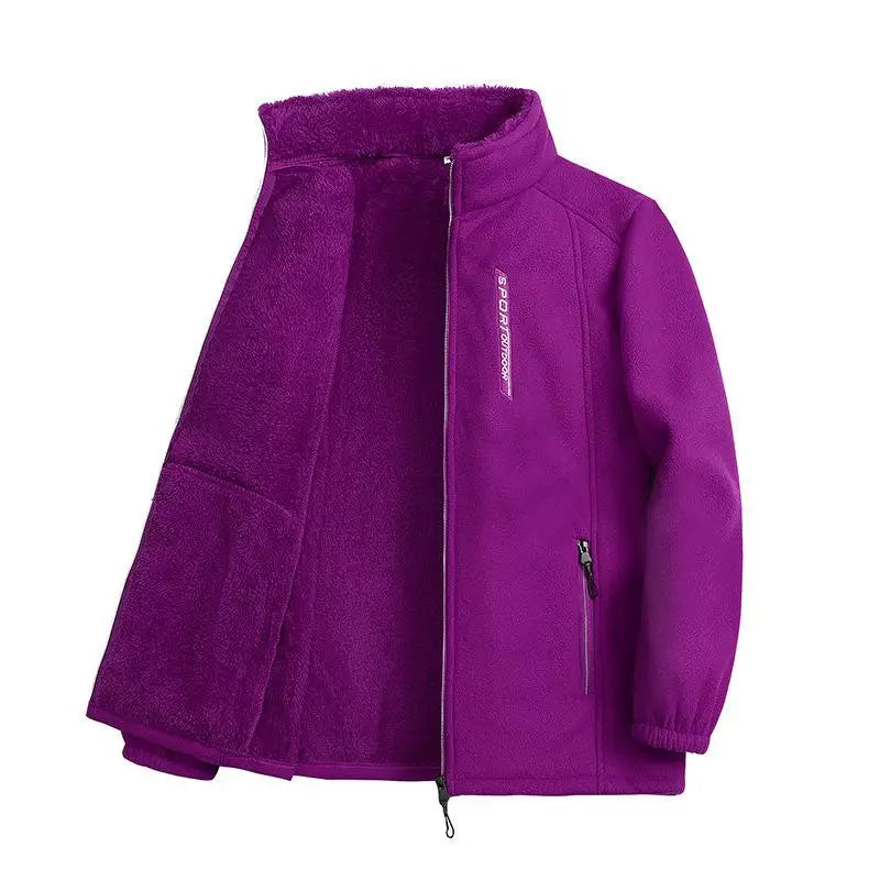 Winter Polar Fleece Jacket Plush Zip-Up Outwear Fleece Jackets | Chuzko.com