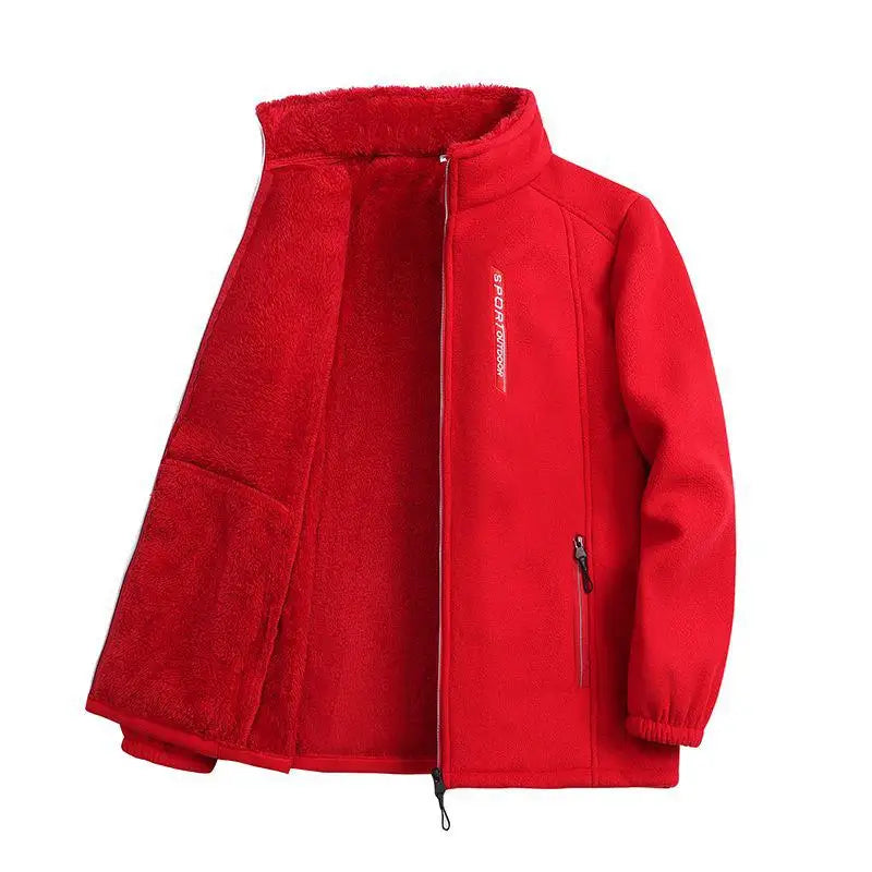 Winter Polar Fleece Jacket Plush Zip-Up Outwear Fleece Jackets | Chuzko.com