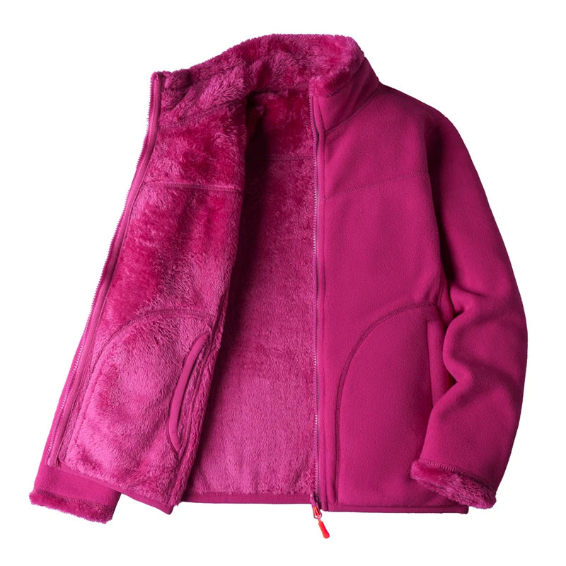 Fleece Lined Jacket Plush Polar Dual-sided Outerwear Fleece | Chuzko.com