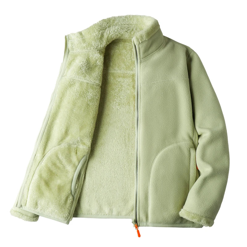 Fleece Lined Jacket Plush Polar Dual-sided Outerwear Fleece | Chuzko.com