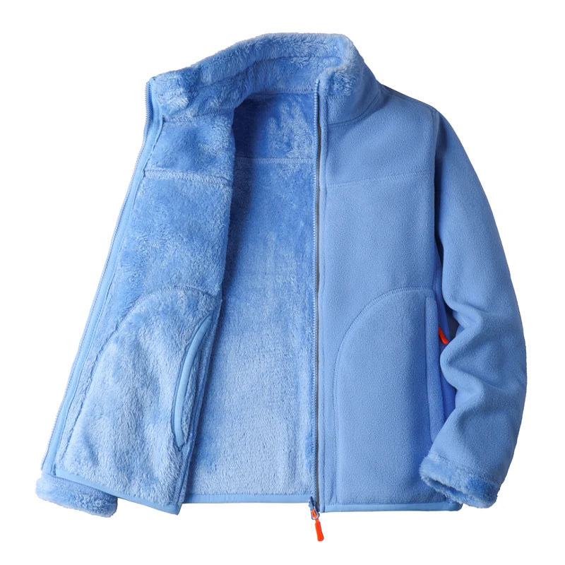 Fleece Lined Jacket Plush Polar Dual-sided Outerwear Fleece | Chuzko.com