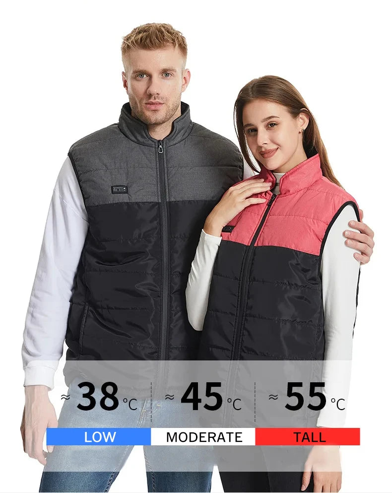 USB 21 Heating Zones Vest Winter Outerwear Vests | Chuzko.com