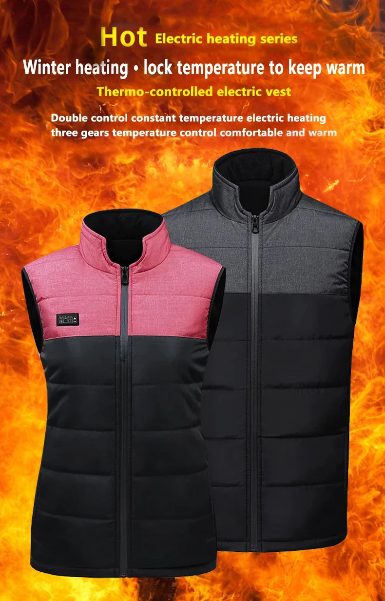 USB 21 Heating Zones Vest Winter Outerwear Vests | Chuzko.com