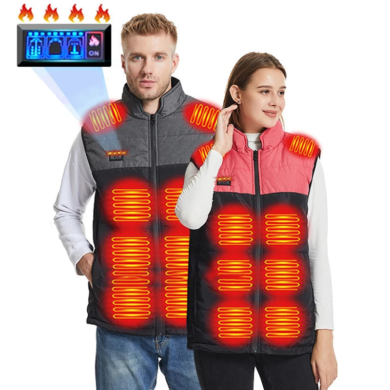 USB 21 Heating Zones Vest Winter Outerwear Vests | Chuzko.com