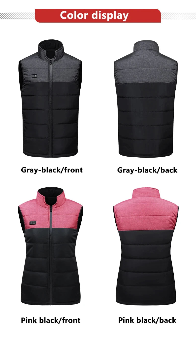 USB 21 Heating Zones Vest Winter Outerwear Vests | Chuzko.com