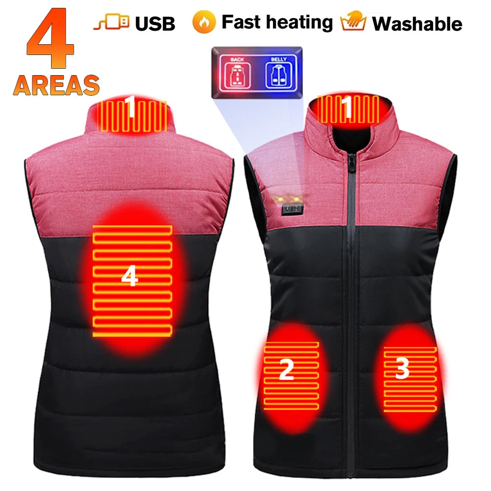 USB 21 Heating Zones Vest Winter Outerwear Vests | Chuzko.com