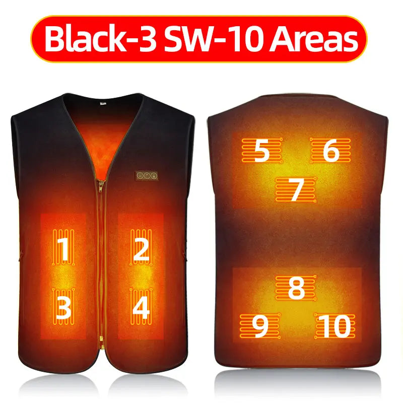 Unisex 10 Zone Heat Vest – USB Powered Waistcoat in Fleece | Chuzko.com