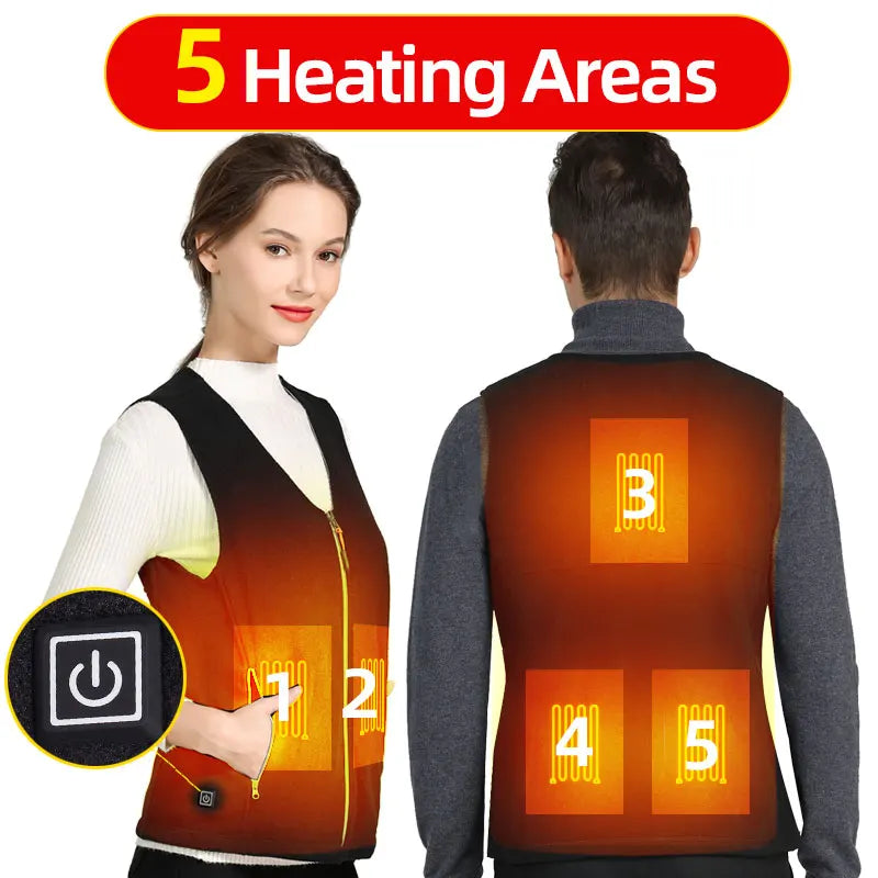 Unisex 10 Zone Heat Vest – USB Powered Waistcoat in Fleece | Chuzko.com