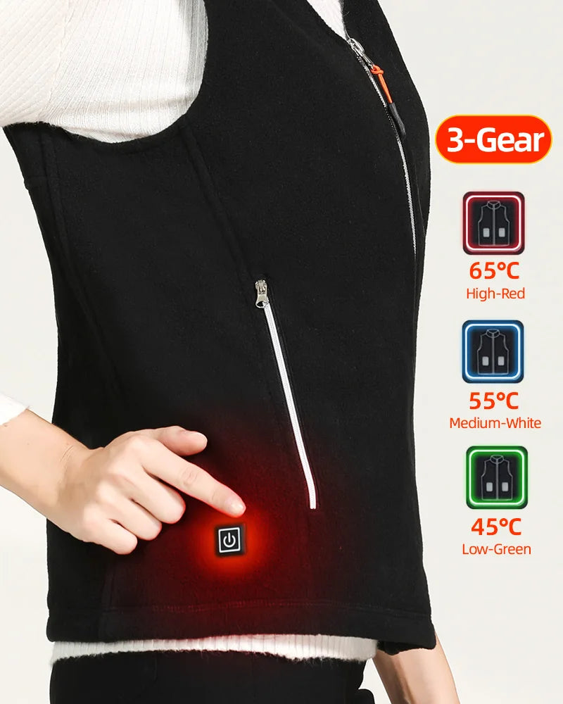 Unisex 10 Zone Heat Vest – USB Powered Waistcoat in Fleece | Chuzko.com