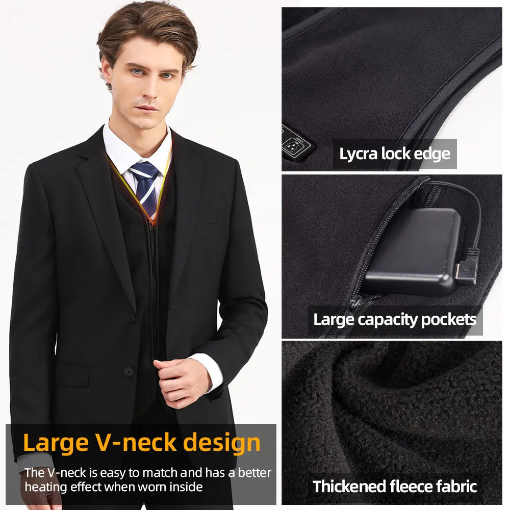 Unisex 10 Zone Heat Vest – USB Powered Waistcoat in Fleece | Chuzko.com