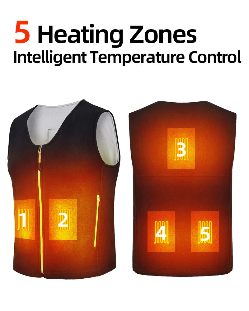 Unisex 10 Zone Heat Vest – USB Powered Waistcoat in Fleece | Chuzko.com