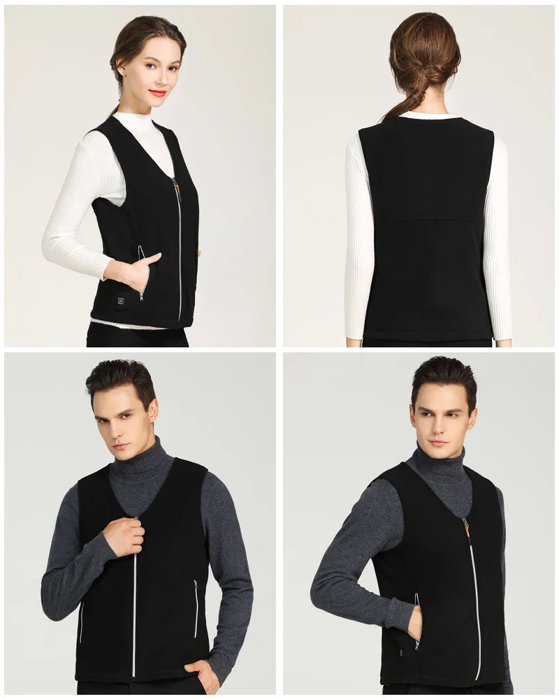 Unisex 10 Zone Heat Vest – USB Powered Waistcoat in Fleece | Chuzko.com