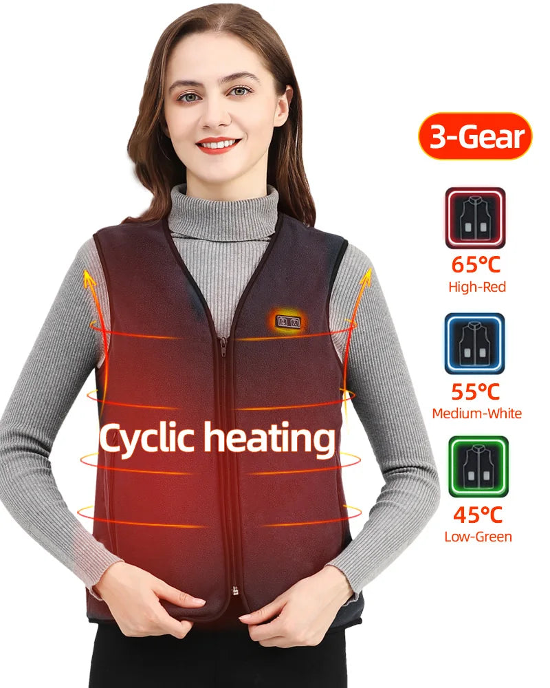 Unisex 10 Zone Heat Vest – USB Powered Waistcoat in Fleece | Chuzko.com