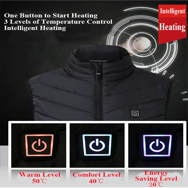 Heat On-Demand Waistcoat  USB Advanced Multi-Zone Heating Vest | Chuzko.com