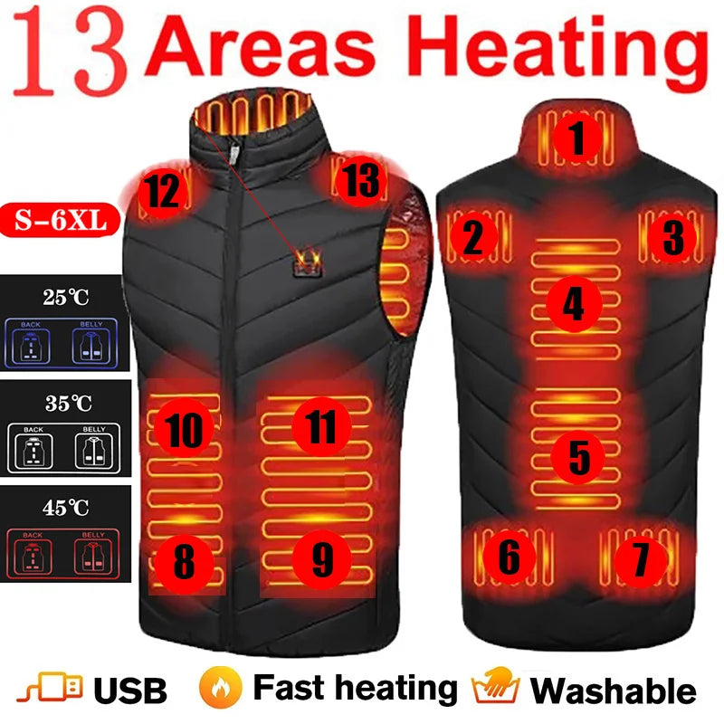 Heat On-Demand Waistcoat  USB Advanced Multi-Zone Heating Vest | Chuzko.com