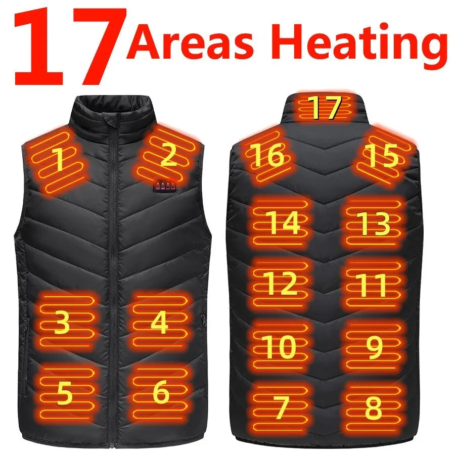 USB Heated Multi-Zone Vest for Winter	