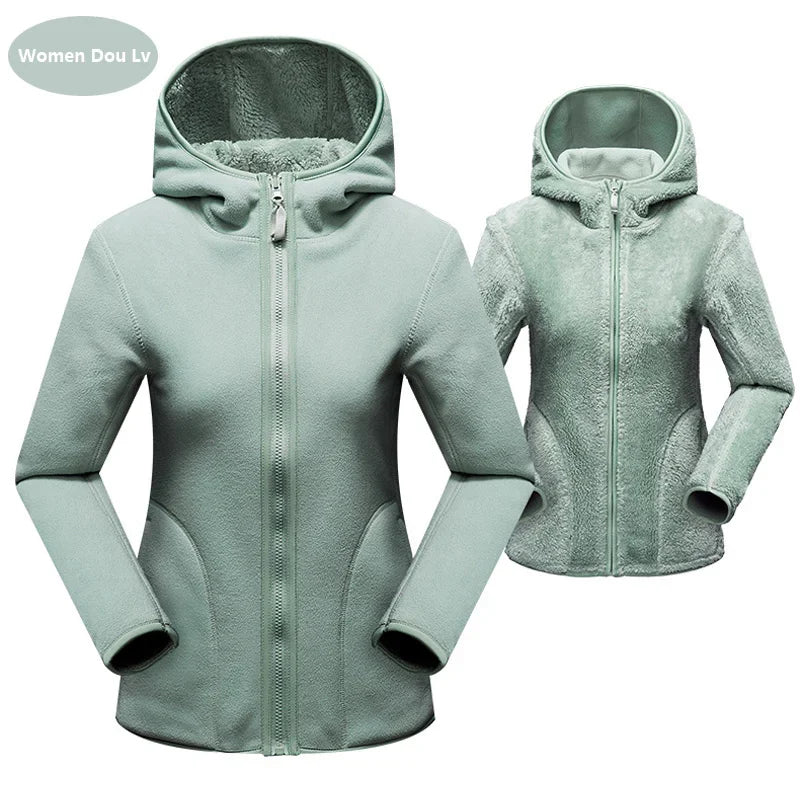 Dual Fleece Hoodie Unisex Reversible Jacket Fleece Hoodies | Chuzko.com