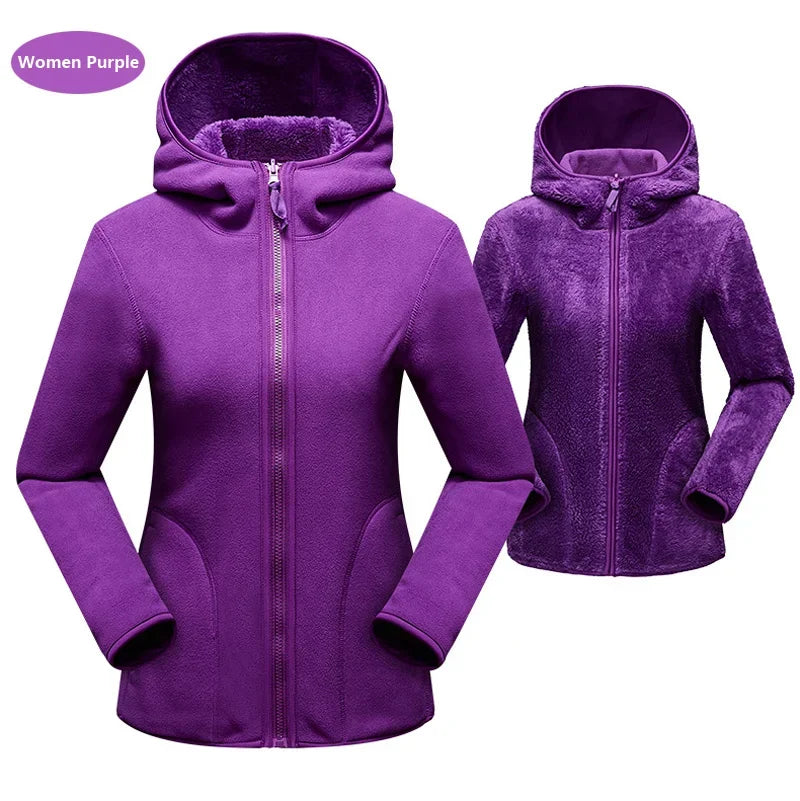 Dual Fleece Hoodie Unisex Reversible Jacket Fleece Hoodies | Chuzko.com