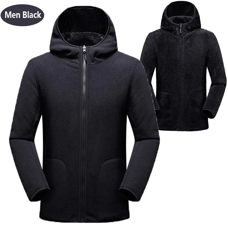 Dual Fleece Hoodie Unisex Reversible Jacket Fleece Hoodies | Chuzko.com