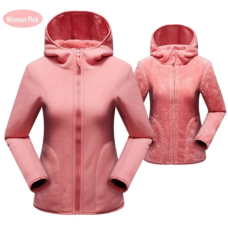 Dual Fleece Hoodie Unisex Reversible Jacket Fleece Hoodies | Chuzko.com