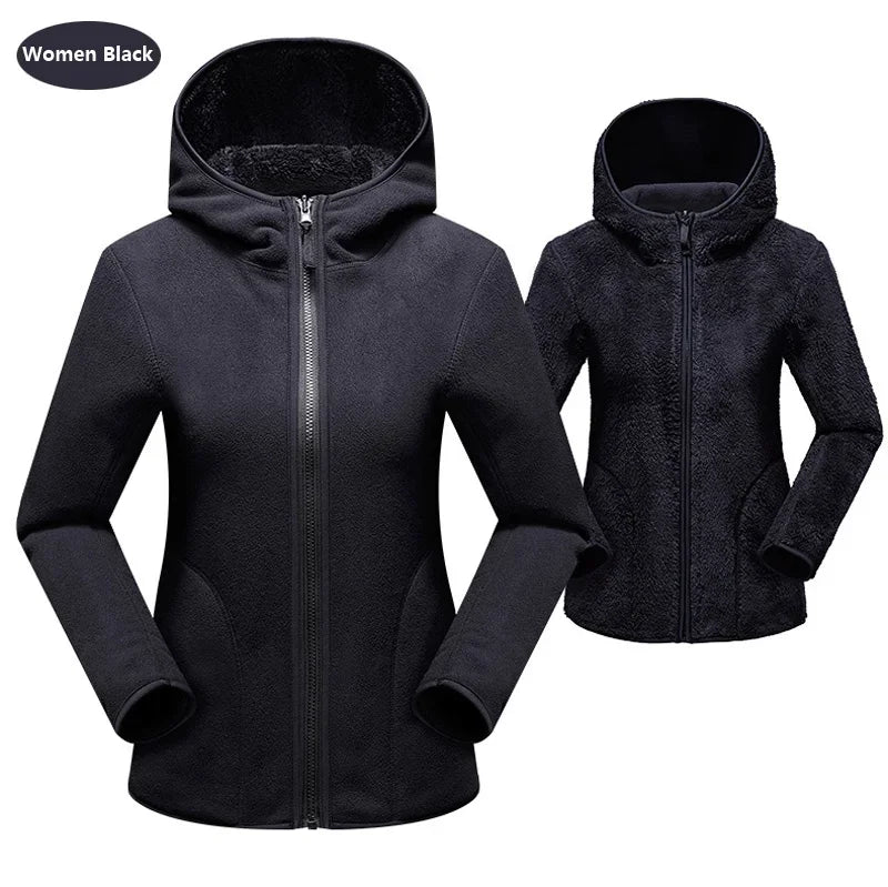 Dual Fleece Hoodie Unisex Reversible Jacket Fleece Hoodies | Chuzko.com