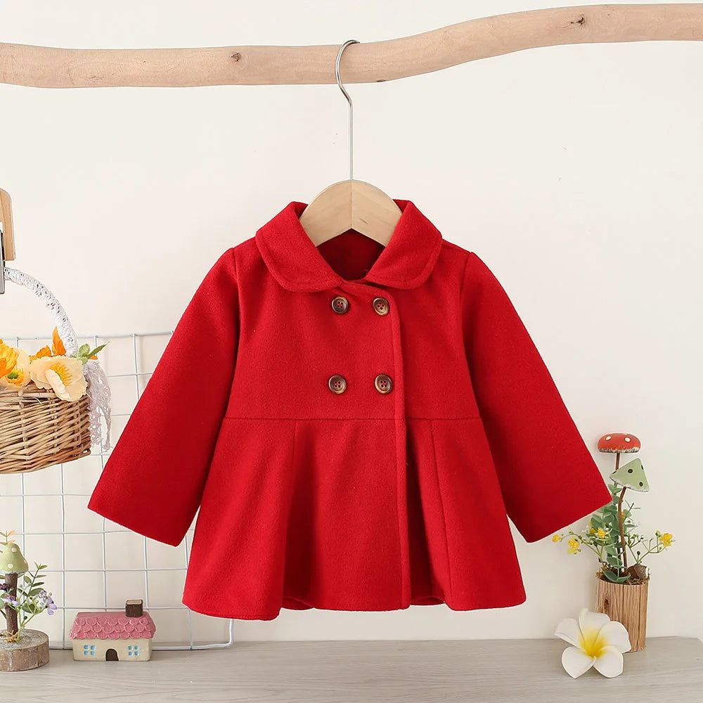 Baby Girl Fleece Peter Pan Coat for Winter	