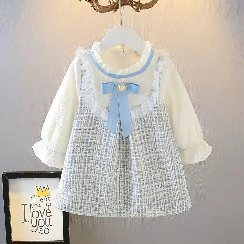 Adorable Long Sleeve Tweed Dress for Toddlers Kids Dresses | Chuzko.com