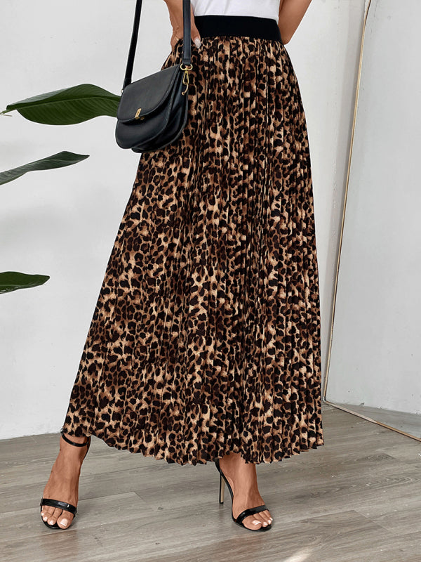 Women Leopard A-Line Maxi Skirt Maxi Skirts | Chuzko.com